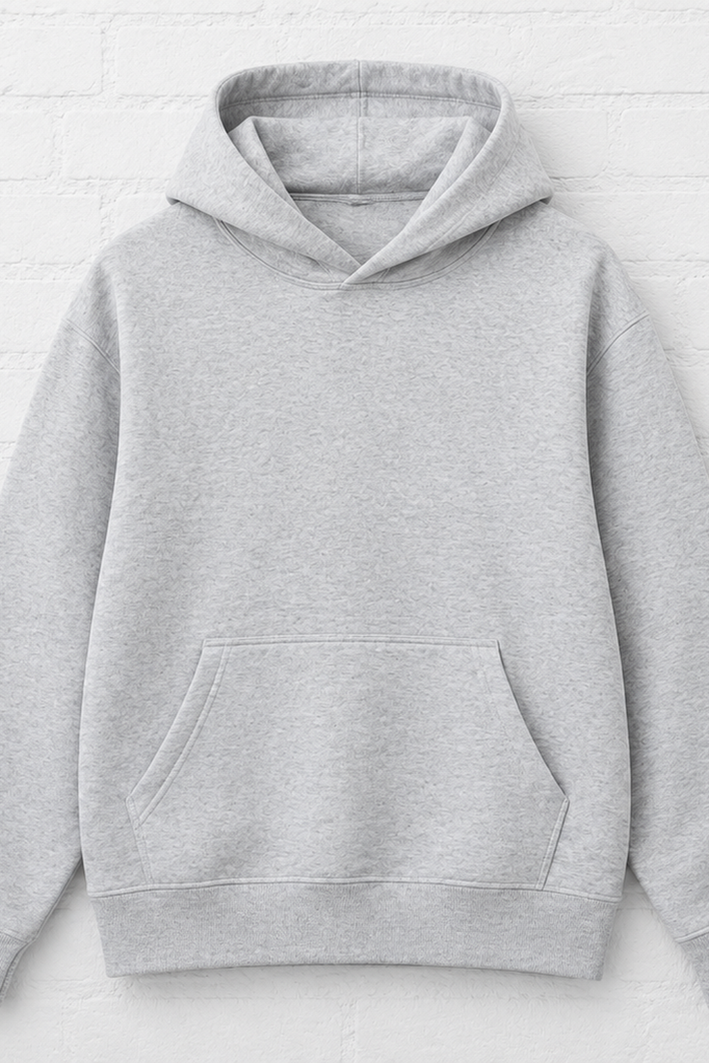 Grey Marl Oversized Hoodie — Heavyweight Fleece