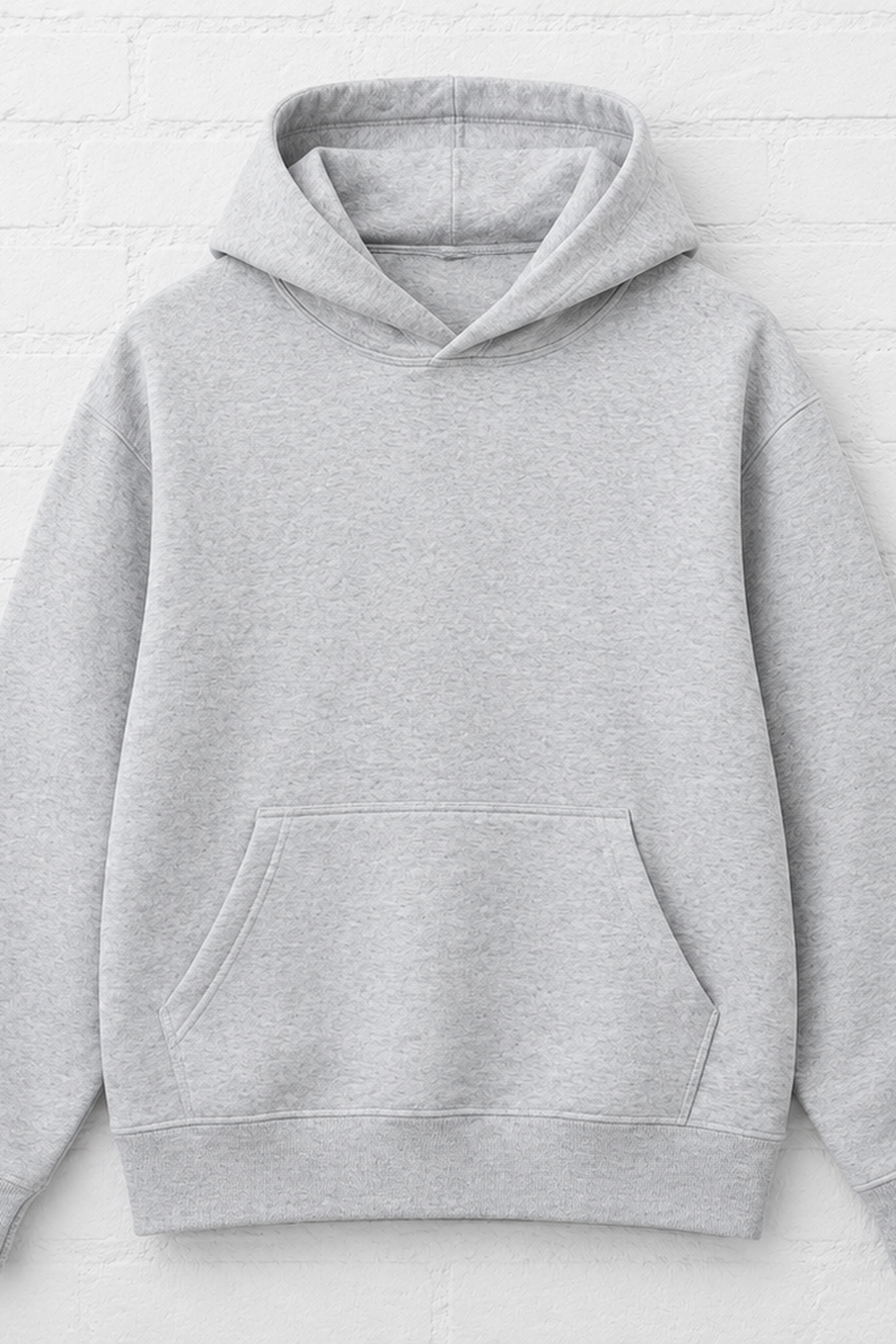 Grey Marl Oversized Hoodie — Heavyweight Fleece