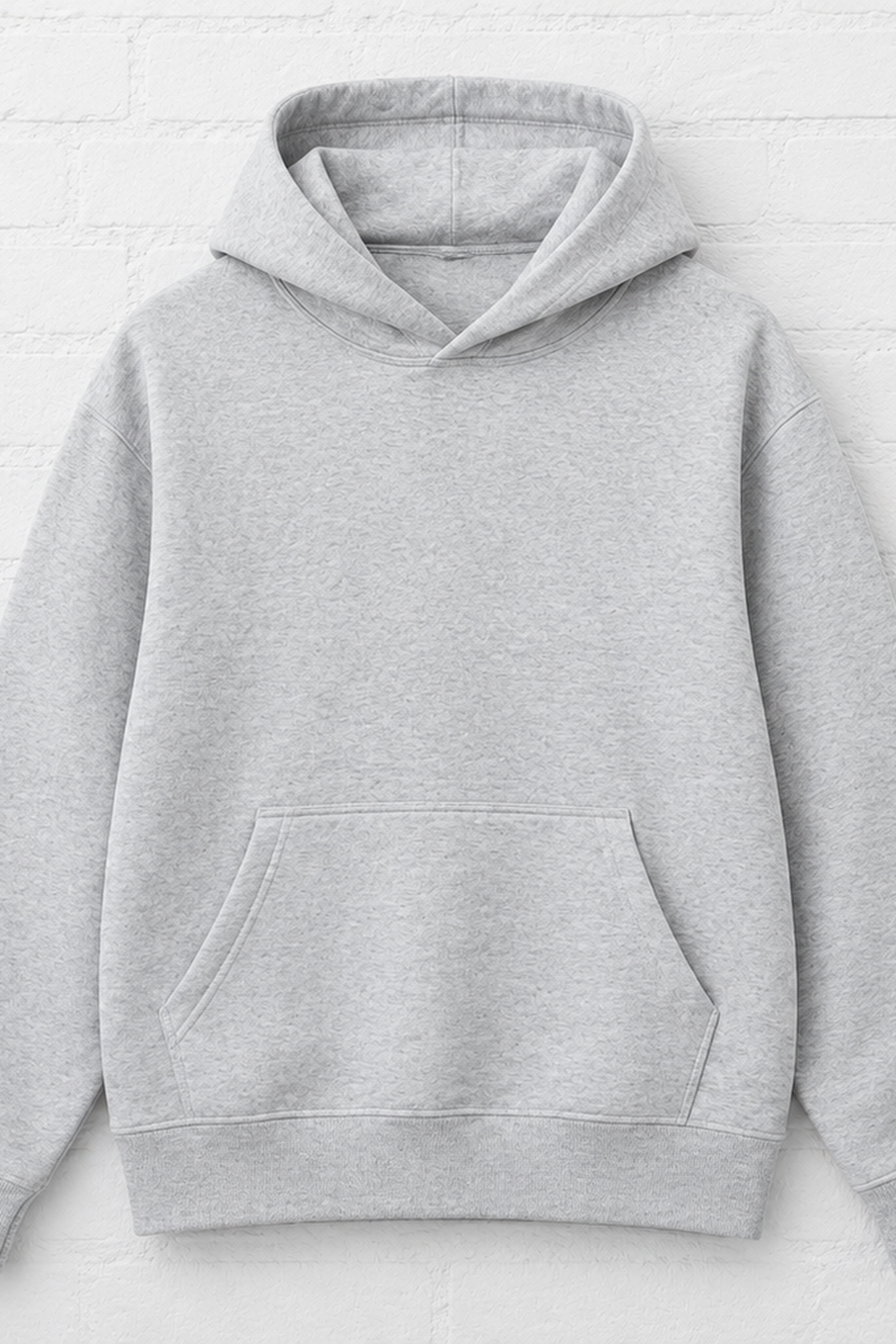 Grey Marl Oversized Hoodie — Heavyweight Fleece