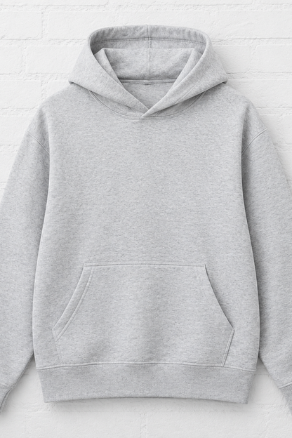 Grey Marl Oversized Hoodie — Heavyweight Fleece