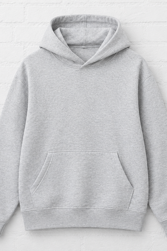 Grey Marl Oversized Hoodie — Heavyweight Fleece