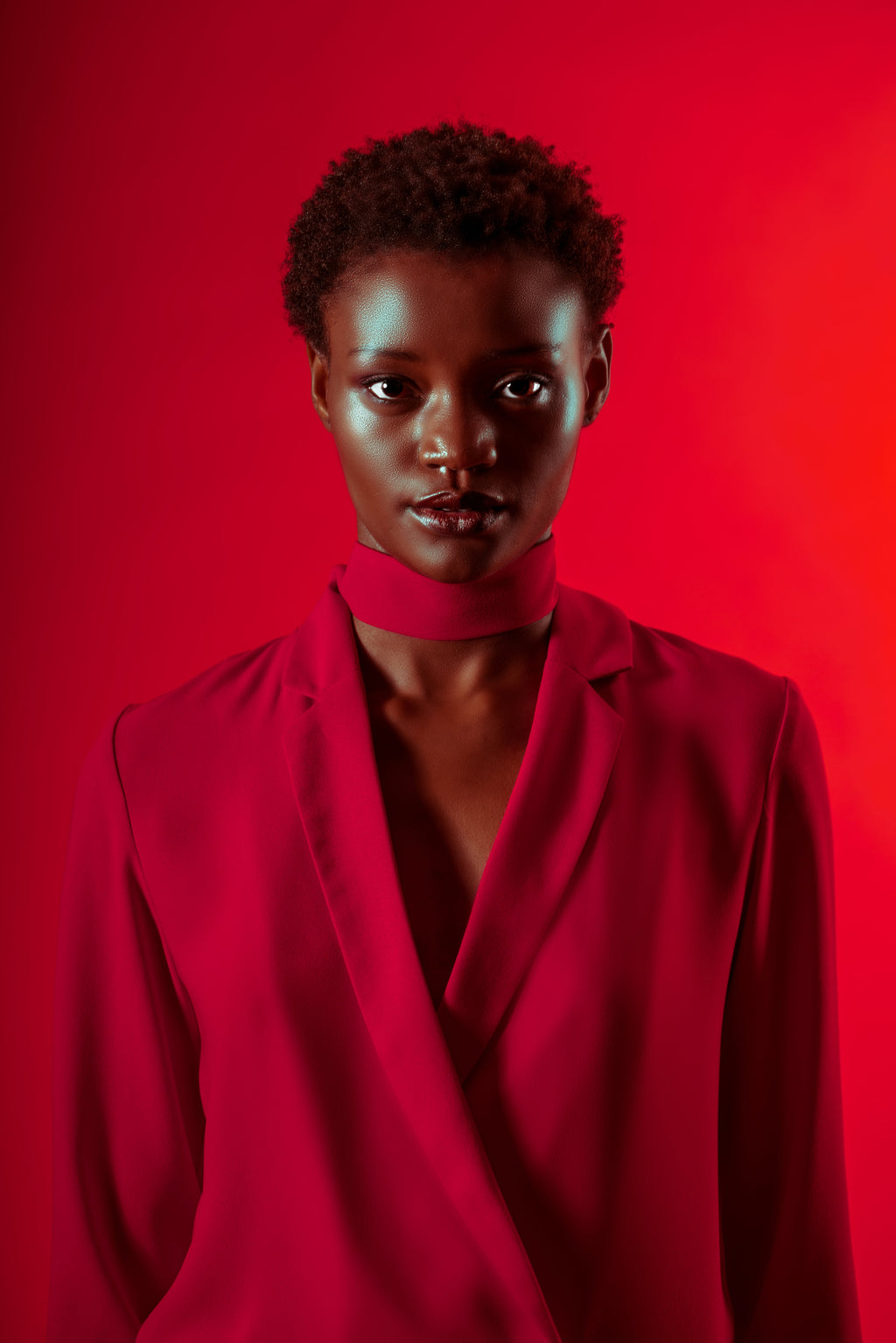 Draped Lapel Blazer — Fluid Crepe