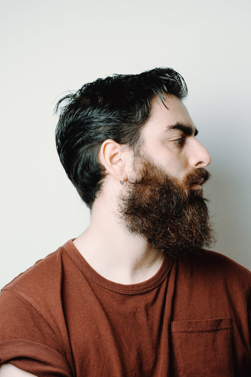 Rust Brown Pocket Tee — Cotton Crewneck